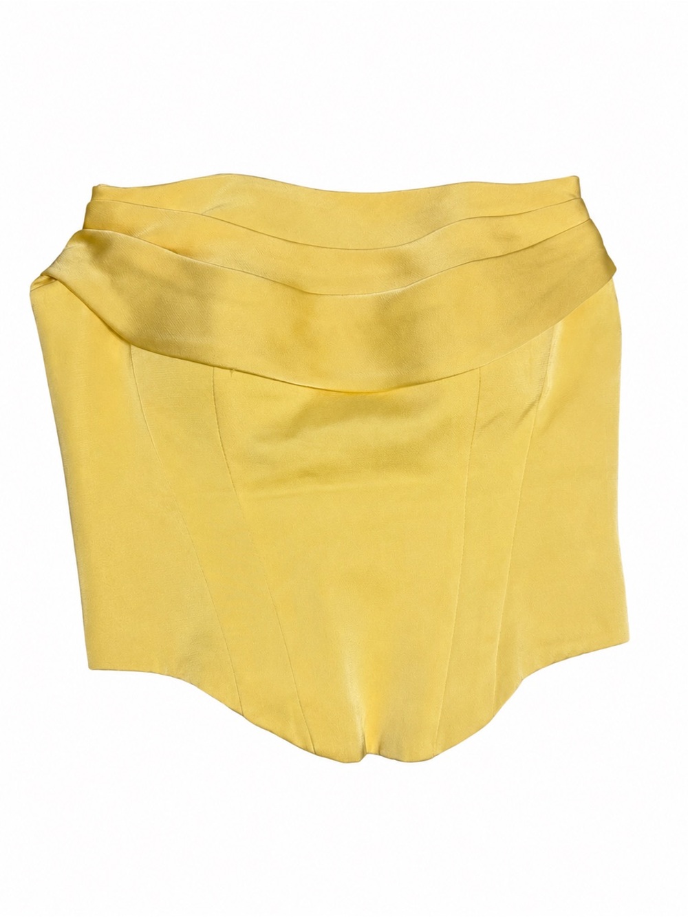 Azazie Lemon Strapless Column Gown with Draped Scarf - Picture 5 of 8